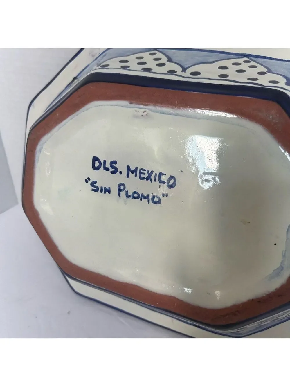 VTG Talavera Mexican Pottery Serving Dish Centerpiece Handpainted Floral Signed
